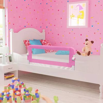 Barandilla De Seguridad Cama De Niño Poliéster Rosa 120x42 Cm Vidaxl Barandilla De Seguridad Cama De Niño Poliéster Rosa 120x42 Cm Vidaxl