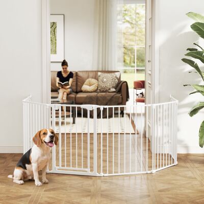 PZCC Barrera De Seguridad Metálica, Parque Infantil Plegable Y Modular Para Perros Y Niños, 6 Paneles, 61 X 75 Cm, Blanco. PZCC Barrera De Seguridad Metálica, Parque Infantil Plegable Y Modular Para Perros Y Niños, 6 Paneles, 61 X 75 Cm, Blanco.