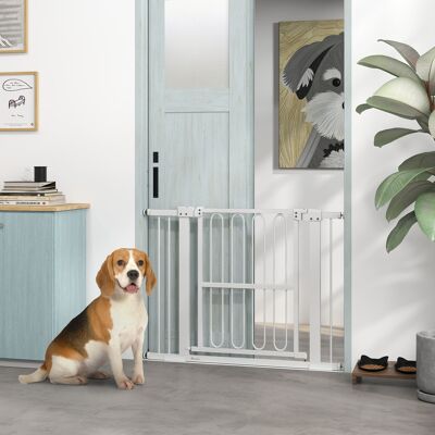 PZCC Puerta De Seguridad Para Perros, 76-104 Cm, Barrera Sin Taladrar, Puerta Para Escaleras PZCC Puerta De Seguridad Para Perros, 76-104 Cm, Barrera Sin Taladrar, Puerta Para Escaleras
