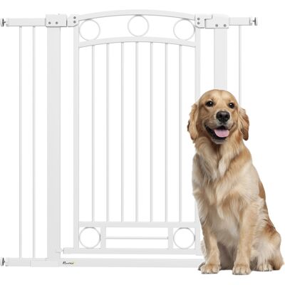 JHY DESIGN Barrera De Seguridad Para Perros De Ancho Ajustable (76-104 Cm), Con 2 Extensiones, Color Blanco. JHY DESIGN Barrera De Seguridad Para Perros De Ancho Ajustable (76-104 Cm), Con 2 Extensiones, Color Blanco.