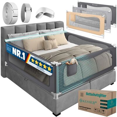 Kesser® Barrera De Cama, Protección Anti-caída - Antracita, 200cm Kesser® Barrera De Cama, Protección Anti-caída - Antracita, 200cm