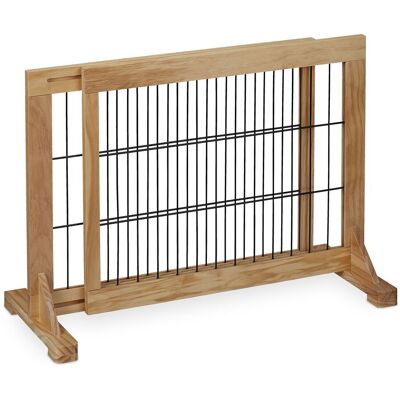 Relaxdays - Barrera Seguridad Niños Y Perros, Valla Protectora Puerta O Escalera, Sin Taladrar, 56 X 70-115cm, Natural Relaxdays - Barrera Seguridad Niños Y Perros, Valla Protectora Puerta O Escalera, Sin Taladrar, 56 X 70-115cm, Natural