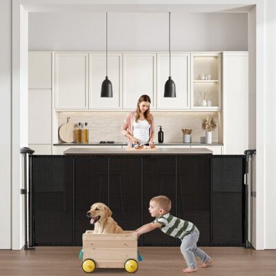 OEM Puerta Retráctil Hasta 180 Cm Alto De 87 Cm Barrera De Seguridad Extensible Fácil De Instalar Panel De Malla Transpirable Para Escaleras Interiores, Puertas, Pasillos, Salas De Juegos, Negro OEM Puerta Retráctil Hasta 180 Cm Alto De 87 Cm Barrera De Seguridad Extensible Fácil De Instalar Panel De Malla Transpirable Para Escaleras Interiores, Puertas, Pasillos, Salas De Juegos, Negro