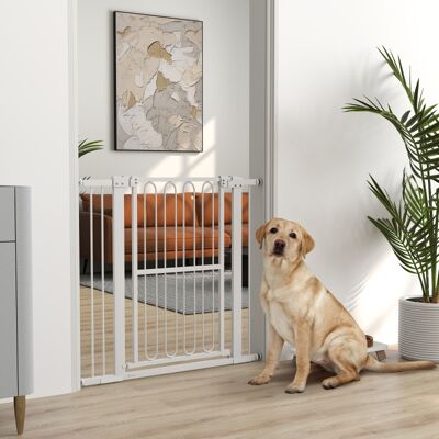 KELLANY Puerta De Seguridad Para Perros, 76-104 Cm, Barrera Sin Taladrar, Verja Para Escaleras KELLANY Puerta De Seguridad Para Perros, 76-104 Cm, Barrera Sin Taladrar, Verja Para Escaleras