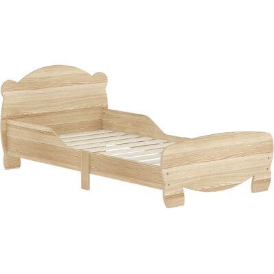 LIIYIELA Cama Infantil De 70x140 Cm Con Barandilla De Seguridad, Diseño De Oso, Para Niños Y Niñas De 3 A 6 Años, Madera Natural. LIIYIELA Cama Infantil De 70x140 Cm Con Barandilla De Seguridad, Diseño De Oso, Para Niños Y Niñas De 3 A 6 Años, Madera Natural.