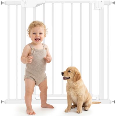 JHY DESIGN Barrera De Seguridad Para Escaleras, Sin Necesidad De Taladrar, Con Cierre Automático, Para Niños, Cocina Y Escaleras, 76-88 X 76 Cm, Blanca. JHY DESIGN Barrera De Seguridad Para Escaleras, Sin Necesidad De Taladrar, Con Cierre Automático, Para Niños, Cocina Y Escaleras, 76-88 X 76 Cm, Blanca.
