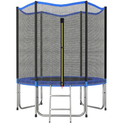 JHY DESIGN Cama Elástica De Exterior De Ø183 Cm Para Niños Con Red De Seguridad, Escalera Y Protector De Muelles - Azul JHY DESIGN Cama Elástica De Exterior De Ø183 Cm Para Niños Con Red De Seguridad, Escalera Y Protector De Muelles - Azul