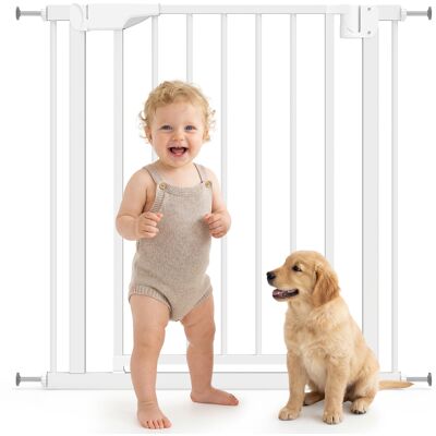 TORMATOR Barrera De Seguridad Para Niños Y Mascotas, Con Cierre Automático Y Ajuste A Presión, 76-82 X 76 Cm, Blanca. TORMATOR Barrera De Seguridad Para Niños Y Mascotas, Con Cierre Automático Y Ajuste A Presión, 76-82 X 76 Cm, Blanca.