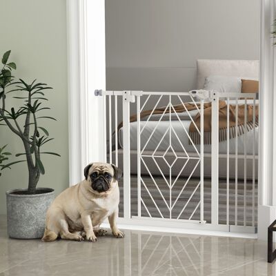 PZCC Barrera De Seguridad Para Puerta, Barrera De Seguridad Para Escaleras, Puerta De Seguridad Para Perros, 100 Cm X 4 Cm X 76 Cm, Blanca PZCC Barrera De Seguridad Para Puerta, Barrera De Seguridad Para Escaleras, Puerta De Seguridad Para Perros, 100 Cm X 4 Cm X 76 Cm, Blanca