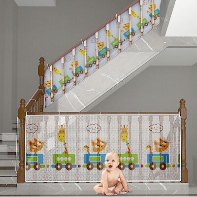 CYSLMUK Red De Seguridad Para Niños, Red De Seguridad Para Escaleras Y Balcones Para Bebés, 300 L X 79 H, Resistente Y Ajustable, Barrera De Seguridad Para Gatos Y Juguetes CYSLMUK Red De Seguridad Para Niños, Red De Seguridad Para Escaleras Y Balcones Para Bebés, 300 L X 79 H, Resistente Y Ajustable, Barrera De Seguridad Para Gatos Y Juguetes