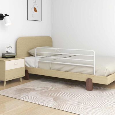 Barandilla De Seguridad Cama Niño Blanco Hierro (76-137)x55 Cm Vidaxl Barandilla De Seguridad Cama Niño Blanco Hierro (76-137)x55 Cm Vidaxl