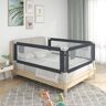 MAISONCHIC Barandilla de seguridad cama de niño gris oscuro tela 200x25 cm vidaXL441955