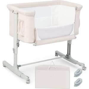 Costway - Cuna Infantil, 3 En 1 Cuna De Viaje Con Altura Ajustable En 5 Niveles, Inclinación De 10°, Cómodo Colchón, Red Transpirable, Bolsa Lateral Y Bolsa, Cuna Portátil Para Bebés (beige) Costway - Cuna Infantil, 3 En 1 Cuna De Viaje Con Altura Ajustable En 5 Niveles, Inclinación De 10°, Cómodo Colchón, Red Transpirable, Bolsa Lateral Y Bolsa, Cuna Portátil Para Bebés (beige)