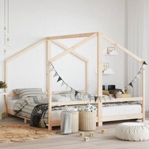 Estructura De Cama De Niños Madera Maciza De Pino 2x(90x160) Cm Vidaxl Estructura De Cama De Niños Madera Maciza De Pino 2x(90x160) Cm Vidaxl