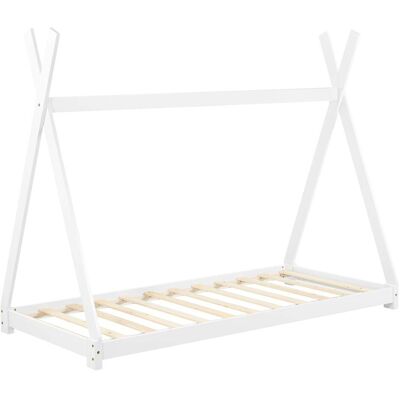 DÉCOSHOP26 - 030002653 - Blanco - Madera de pino - Cama DÉCOSHOP26 - 030002653 - Blanco - Madera de pino - Cama
