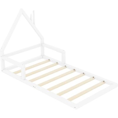 OEM Cuna De Bebé, Construcción De Madera Maciza, Diseño Único En Forma De Casa, Blanca, 90x200cm OEM Cuna De Bebé, Construcción De Madera Maciza, Diseño Único En Forma De Casa, Blanca, 90x200cm