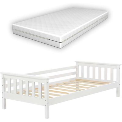 DÉCOSHOP26 Cama infantil de pino con colchón y almacenamiento - Cama DÉCOSHOP26 Cama infantil de pino con colchón y almacenamiento - Cama