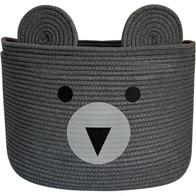 OEM Cesta De Algodón Para Ropa Sucia O Juguetes, Con Estampado De Oso Gris, Ideal Para La Habitación De Los Niños O Para Guardar Cosas Del Bebé. OEM Cesta De Algodón Para Ropa Sucia O Juguetes, Con Estampado De Oso Gris, Ideal Para La Habitación De Los Niños O Para Guardar Cosas Del Bebé.