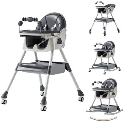 OEM Trona, Altura Regulable, Bandeja Extraíble, Trona Con Forma De Caballo, Color Gris. OEM Trona, Altura Regulable, Bandeja Extraíble, Trona Con Forma De Caballo, Color Gris.