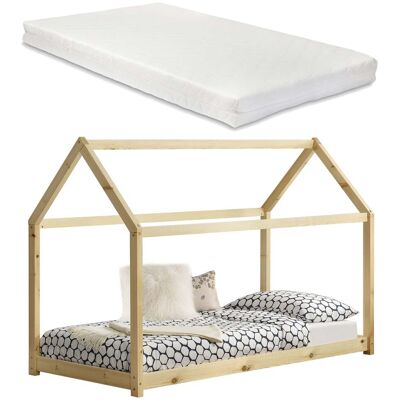 Cama Infantil MOBIKASA - Madera de pino, 90x200cm Cama Infantil MOBIKASA - Madera de pino, 90x200cm