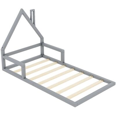 OEM Cuna Para Bebé, Construcción De Madera Maciza, Diseño Único En Forma De Casa, Gris Oscuro, 90x200cm-b OEM Cuna Para Bebé, Construcción De Madera Maciza, Diseño Único En Forma De Casa, Gris Oscuro, 90x200cm-b