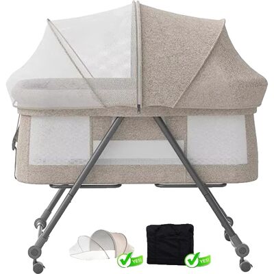 OEM Cuna De Viaje Convertible Y Plegable Para Bebés, Mecedora, 93x55x73 Cm, Comfort Khaki OEM Cuna De Viaje Convertible Y Plegable Para Bebés, Mecedora, 93x55x73 Cm, Comfort Khaki