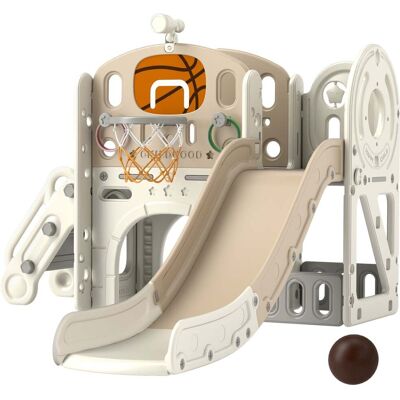 NORTHIX Tobogán Para Niños, 7 En 1, Tobogán Para Niños Pequeños Con Aro De Baloncesto, Columpio, Telescopio, Túnel, Plataforma Para Caminar, Cesta De Almacenamiento, Parque Infantil Para Niños De 1 A 6 Años NORTHIX Tobogán Para Niños, 7 En 1, Tobogán Para Niños Pequeños Con Aro De Baloncesto, Columpio, Telescopio, Túnel, Plataforma Para Caminar, Cesta De Almacenamiento, Parque Infantil Para Niños De 1 A 6 Años