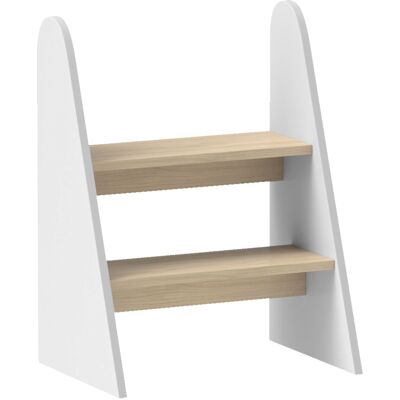 JHY DESIGN Taburete Infantil De Dos Escalones, Torre De Aprendizaje Para Niños De 3 Años En Adelante, Blanco. JHY DESIGN Taburete Infantil De Dos Escalones, Torre De Aprendizaje Para Niños De 3 Años En Adelante, Blanco.