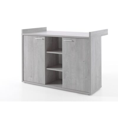 Meublorama - Cómoda Para Bebé Robusta Con Cambiador Integrado Color Gris Efecto Madera Colección Matheo Meublorama - Cómoda Para Bebé Robusta Con Cambiador Integrado Color Gris Efecto Madera Colección Matheo