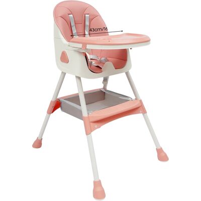 OEM Trona, Bandeja Ajustable, Arnés De Seguridad, Rosa. OEM Trona, Bandeja Ajustable, Arnés De Seguridad, Rosa.
