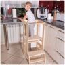 Ayudante de cocina infantil 90x39x52 cm Torre de aprendizaje Montessori para niños Torre de cocina - colore naturale del legno - Springos