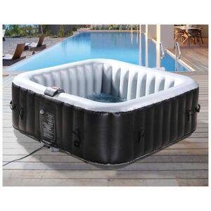 HABITAT ET JARDIN Spa hinchable NICE en PVC - 6 plazas - Gris/Noir