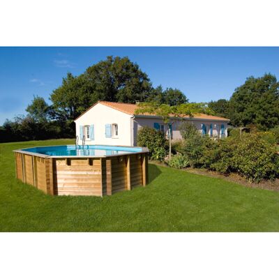 Gre Pools Piscina Ovalada de Madera - 672x472x146cm, 31,000L, Fácil Montaje Gre Pools Piscina Ovalada de Madera - 672x472x146cm, 31,000L, Fácil Montaje