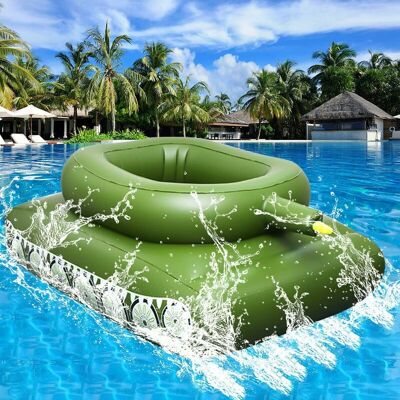 Minkurow Inflable Portátil Plegable, Flotador De Tanque Inflable Con Cañón De Agua, Flotador De Tanque De Piscina Para Niños Fiesta En La Piscina De Verano Minkurow Inflable Portátil Plegable, Flotador De Tanque Inflable Con Cañón De Agua, Flotador De Tanque De Piscina Para Niños Fiesta En La Piscina De Verano