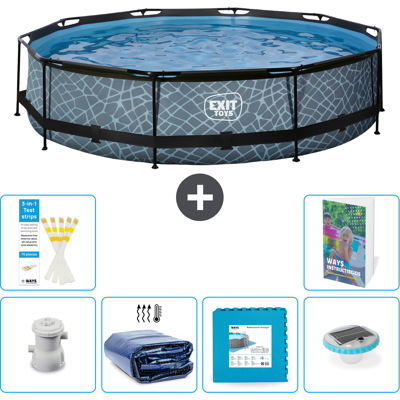 EXIT TOYS Exit-toys Piscina Exit Redonda - Efecto Piedra - 360x76 Cm - 7-piezas S326 EXIT TOYS Exit-toys Piscina Exit Redonda - Efecto Piedra - 360x76 Cm - 7-piezas S326