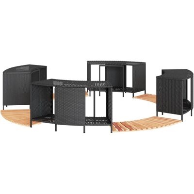 Vidaxl Borde Bañera Hidromasaje Madera Acacia Y Ratán Sintético Negro Vidaxl Borde Bañera Hidromasaje Madera Acacia Y Ratán Sintético Negro