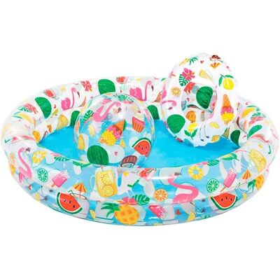 OEM Piscina Infantil, Piscina Para Bebés, Piscina Infantil Hinchable Hawaiana Con Flotadores Y Pelotas, Piscina Hinchable Doble, 122 X 25 Cm OEM Piscina Infantil, Piscina Para Bebés, Piscina Infantil Hinchable Hawaiana Con Flotadores Y Pelotas, Piscina Hinchable Doble, 122 X 25 Cm