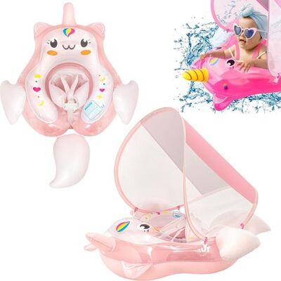 GOTRAYS Flotador De Baño Para Bebés Con Parasol Y Asiento De Seguridad (de 3 A 24 Meses) — Flotador Inflable Para Bebés Y Niños Pequeños — Accesorios De Piscina Para Niños GOTRAYS Flotador De Baño Para Bebés Con Parasol Y Asiento De Seguridad (de 3 A 24 Meses) — Flotador Inflable Para Bebés Y Niños Pequeños — Accesorios De Piscina Para Niños
