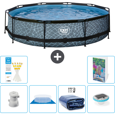 EXIT TOYS Exit-toys Piscina Exit Redonda - Efecto Piedra - 360x76 Cm - 7-piezas S272 EXIT TOYS Exit-toys Piscina Exit Redonda - Efecto Piedra - 360x76 Cm - 7-piezas S272