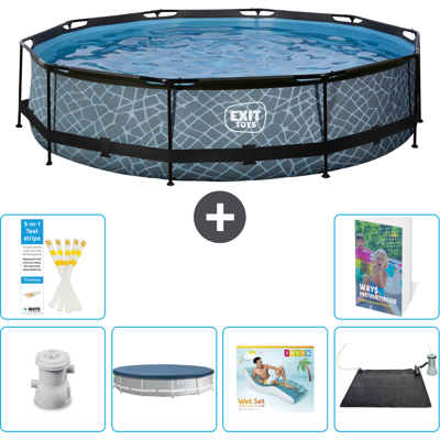EXIT TOYS Exit-toys Piscina Exit Redonda - Efecto Piedra - 360x76 Cm - 7-piezas S219 EXIT TOYS Exit-toys Piscina Exit Redonda - Efecto Piedra - 360x76 Cm - 7-piezas S219