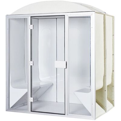 Cabine De Hammam 4 Places Complète En Acrylique + Porte Et Vitres 190 X 130 X 225 Cm Pret À Monter Desineo Cabine De Hammam 4 Places Complète En Acrylique + Porte Et Vitres 190 X 130 X 225 Cm Pret À Monter Desineo
