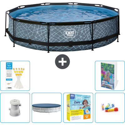 EXIT TOYS Exit-toys Piscina Exit Redonda - Efecto Piedra - 360x76 Cm - 7-piezas S231 EXIT TOYS Exit-toys Piscina Exit Redonda - Efecto Piedra - 360x76 Cm - 7-piezas S231