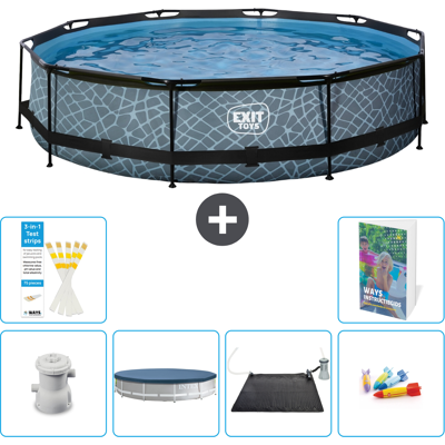 EXIT TOYS Exit-toys Piscina Exit Redonda - Efecto Piedra - 360x76 Cm - 7-piezas S211 EXIT TOYS Exit-toys Piscina Exit Redonda - Efecto Piedra - 360x76 Cm - 7-piezas S211