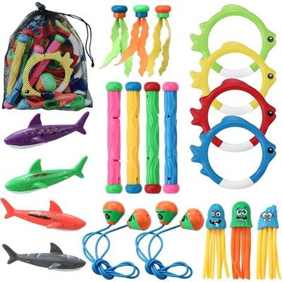 ENLENK 32 Piezas De Juguetes De Buceo, Juegos De Piscina Para Niños, Incluyendo Tiburones, Algas, Palos De Buceo Y Puertas De Buceo, Etc., Adecuados Para El Entrenamiento Submarino De Niños ENLENK 32 Piezas De Juguetes De Buceo, Juegos De Piscina Para Niños, Incluyendo Tiburones, Algas, Palos De Buceo Y Puertas De Buceo, Etc., Adecuados Para El Entrenamiento Submarino De Niños