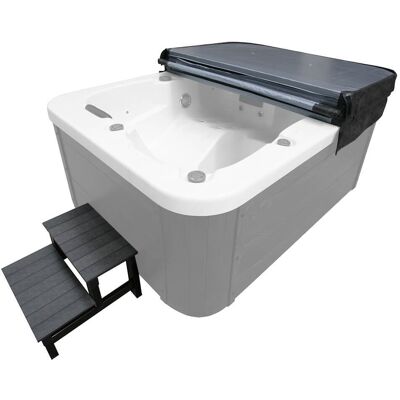 Home Deluxe - Modelo WHITE MARBLE - Cubierta térmica y escalera resistentes a la intemperie - Accesorios para jacuzzi Home Deluxe - Modelo WHITE MARBLE - Cubierta térmica y escalera resistentes a la intemperie - Accesorios para jacuzzi