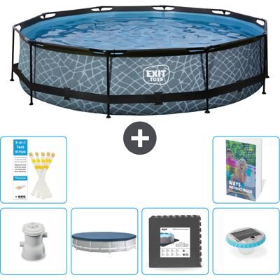 EXIT TOYS Exit-toys Piscina Exit Redonda - Efecto Piedra - 360x76 Cm - 7-piezas S312 EXIT TOYS Exit-toys Piscina Exit Redonda - Efecto Piedra - 360x76 Cm - 7-piezas S312