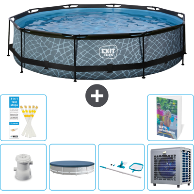 EXIT TOYS Exit-toys Piscina Exit Redonda - Efecto Piedra - 360x76 Cm - 7-piezas S283 EXIT TOYS Exit-toys Piscina Exit Redonda - Efecto Piedra - 360x76 Cm - 7-piezas S283