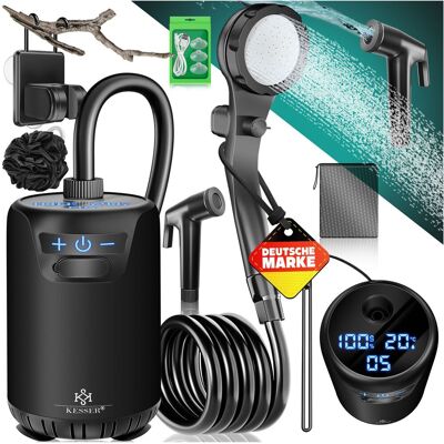 Kesser® Ducha Camping, Bomba, Batería 8000 Mah - Sin Depósito, Negro / Negro Kesser® Ducha Camping, Bomba, Batería 8000 Mah - Sin Depósito, Negro / Negro
