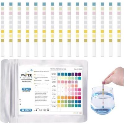 BARKBUSTERS 50pcs 9 En 1 Test Eau Potable, Bandelettes De Test Ph Pour Eau De Piscine Et Spa, Bandelette Testeur Dureté De L'Eau Pour Aquarium, Pool Teststreifen Pour Analyse Ph Nitrites Chlore Dureté Piscine BARKBUSTERS 50pcs 9 En 1 Test Eau Potable, Bandelettes De Test Ph Pour Eau De Piscine Et Spa, Bandelette Testeur Dureté De L'Eau Pour Aquarium, Pool Teststreifen Pour Analyse Ph Nitrites Chlore Dureté Piscine