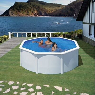 Piscina Elevada Gre Wet Circular Chapa Blanca Depuradora 350x120 Piscina Elevada Gre Wet Circular Chapa Blanca Depuradora 350x120